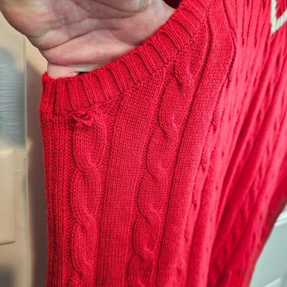 Vintage Blue Ocean Sweater Vest Mens 2XL 90s Red Stripped Preppy Academia Retro - Picture 5 of 8